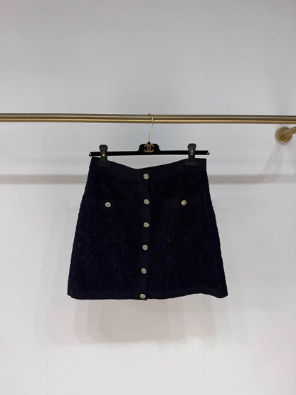 Chanel 21C camellia midi skirt,