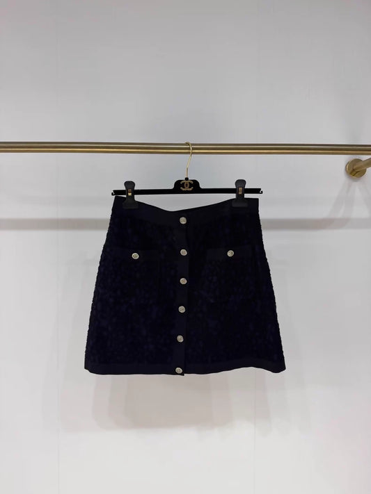 Chanel 21C camellia midi skirt,