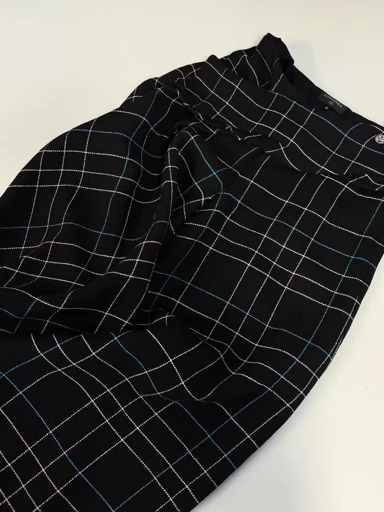 Chanel 24S black Colorful tweed Wide-Leg Pants