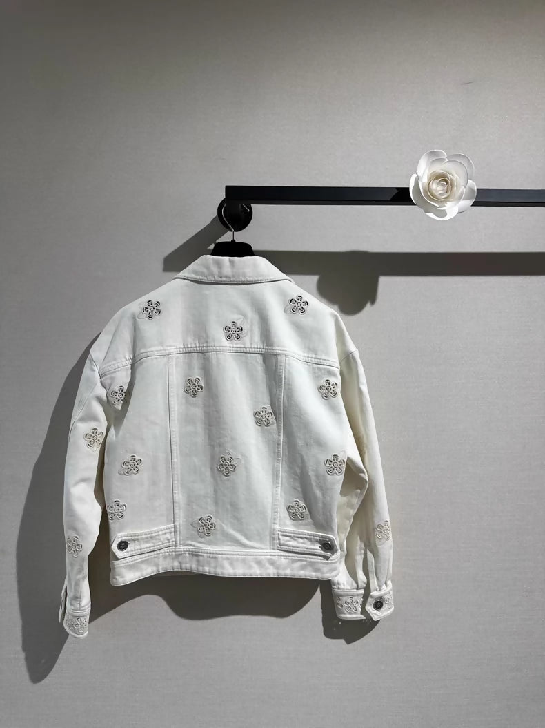 Chanel 24P white denim jacket