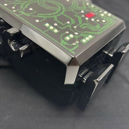 pre-owned chanel limited edition robot minaudière bag black plexiglass and crystals ruthenium hardware