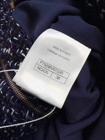 Chanel 23B purple tweed zip-up vest