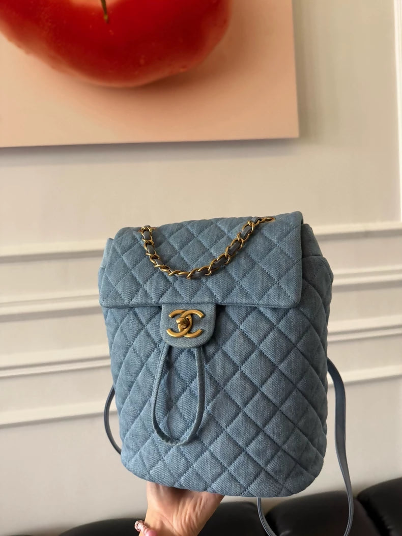 Chanel Salzburg denim backpack, small size