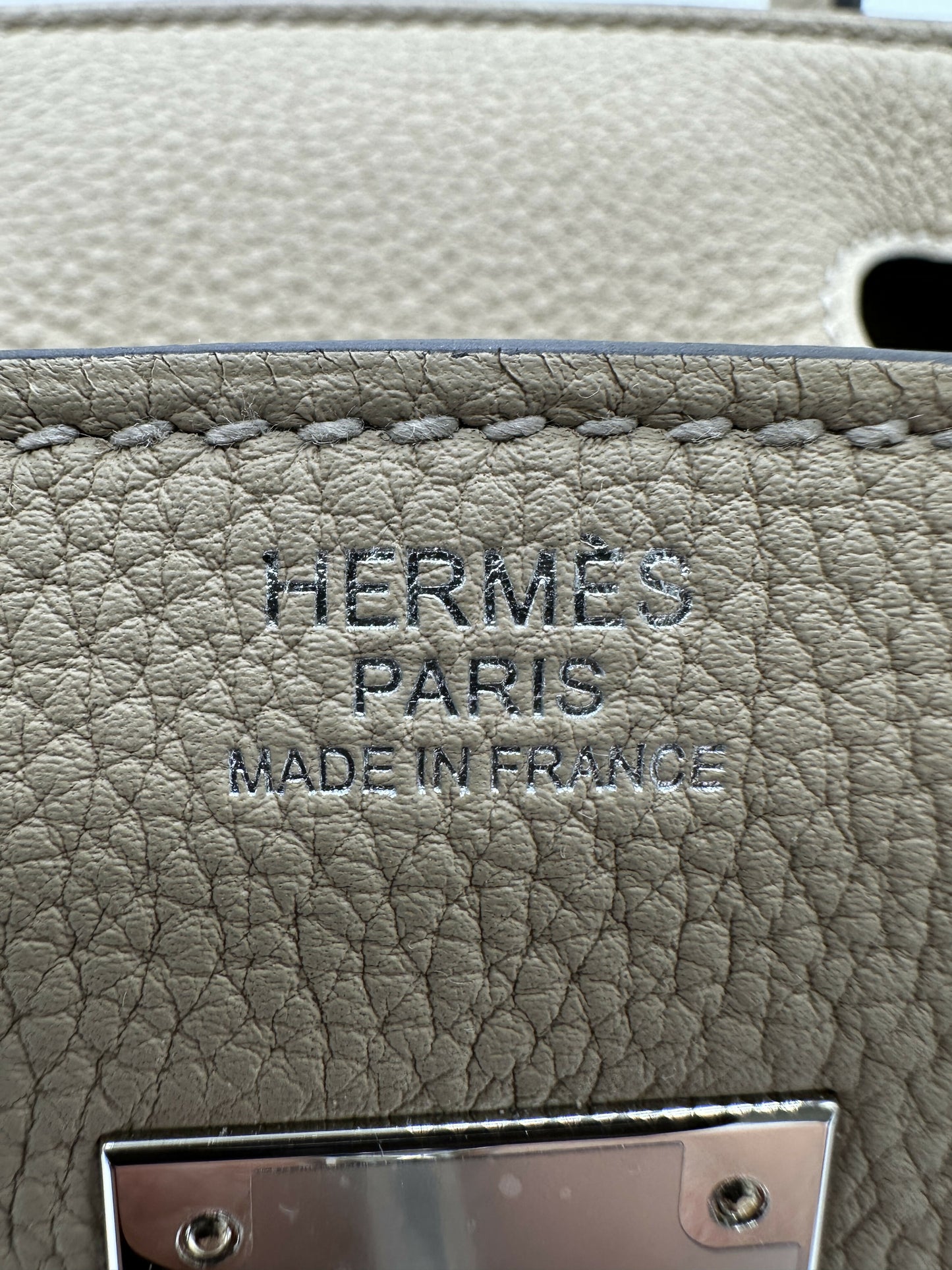 Hermes Birkin 30 trench Togo PHW stamp K