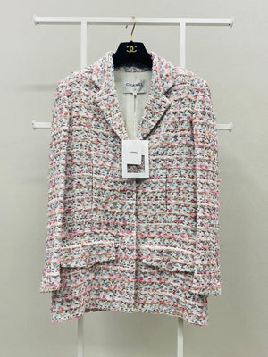 Chanel 23C pink white jacket