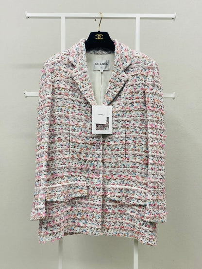 Chanel 23C pink white jacket