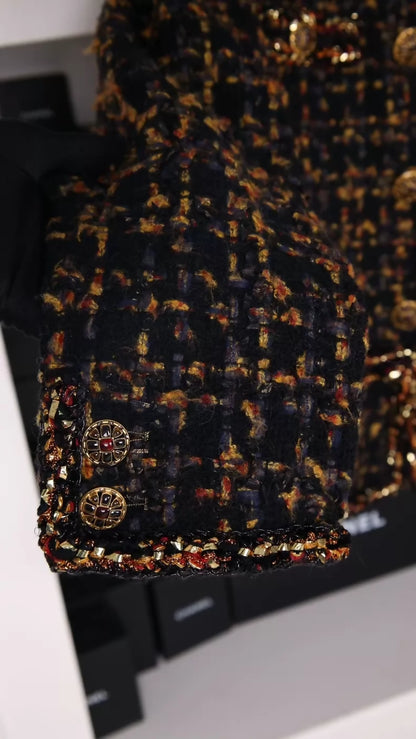 Chanel 19A Black and Gold Tweed Jacket