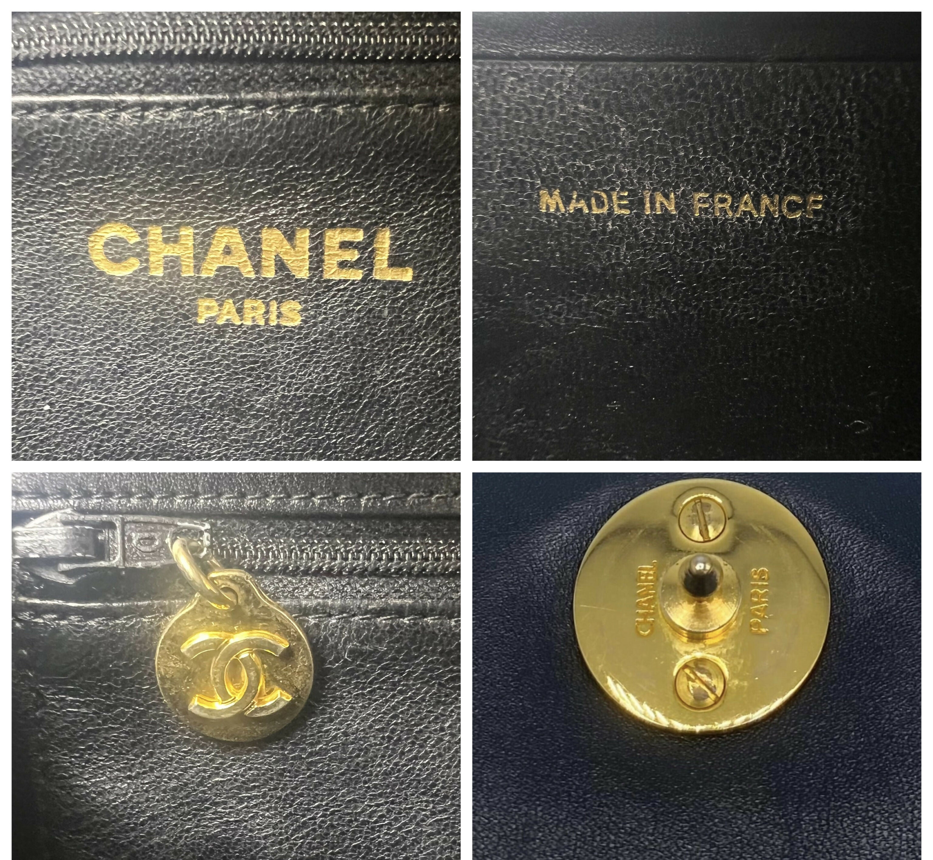 ULTRA RARE Vintage 1984 Chanel Black Crocodile Flap Bag 24K Gold