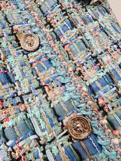 Chanel 25A Blue Tweed Vest