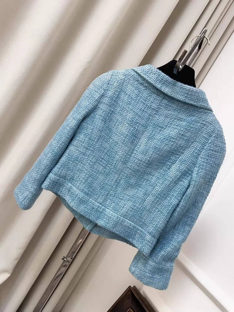 Chanel 2013 blue tweed jacket
