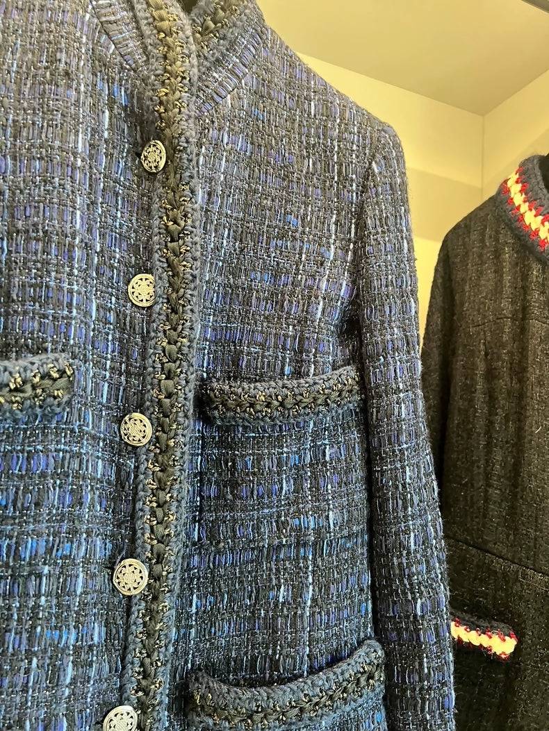 Chanel Shanghai collection blue tweed jacket