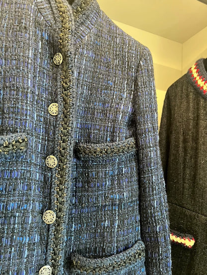 Chanel Shanghai collection blue tweed jacket