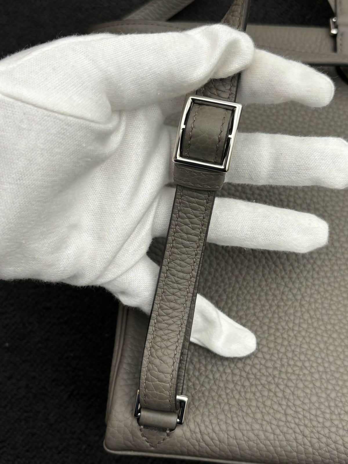 Hermès Kelly Ado Backpack Étain / Etain Clemence (TC) Leather with Palladium Hardware
