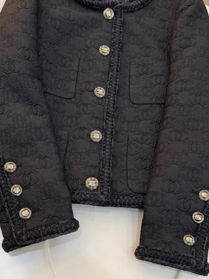 Chanel 21A Black Embossed Jacket