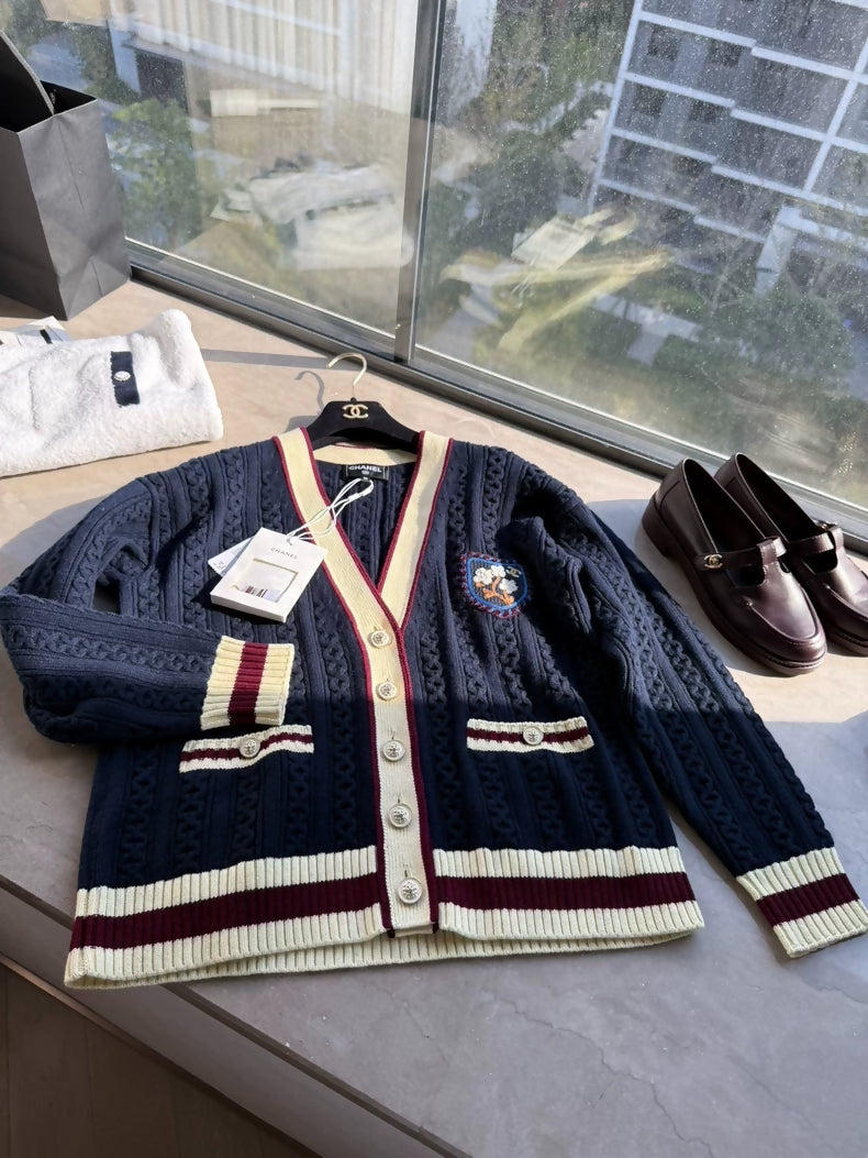 Chanel 26C Black Yellow cardigan