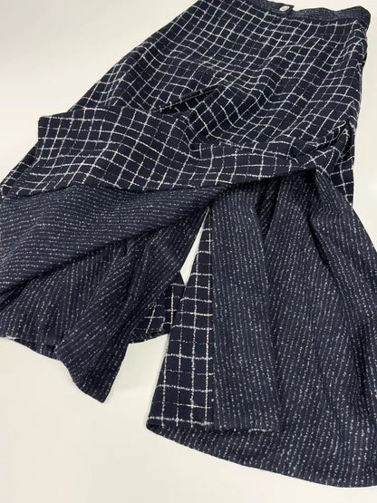 Chanel 22A dark blue tweed skirt