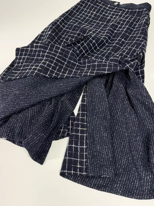 Chanel 22A dark blue tweed skirt