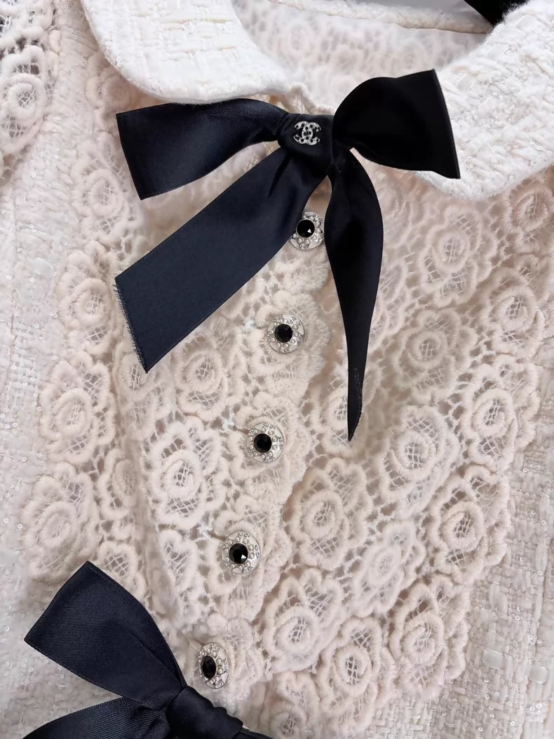 Chanel 15A Camellia White lace Dress