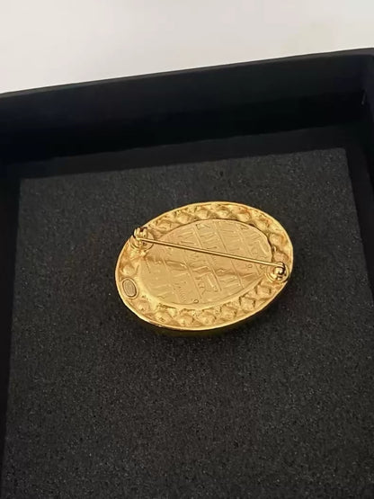 Chanel 19A Egyptian Scarab Inscription Brooch