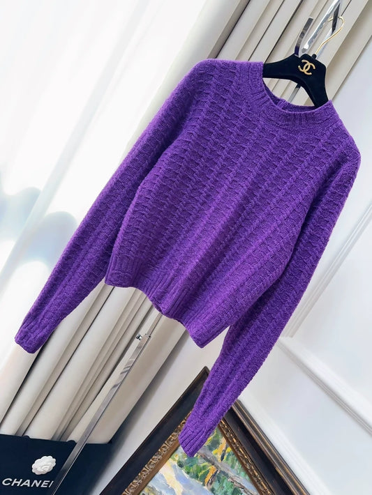 Chanel 23B Purple Cashmere top