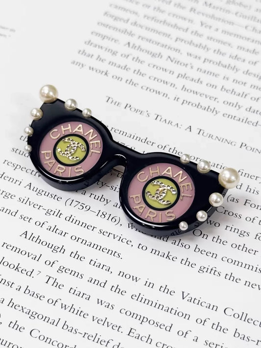 Chanel 17C Cat-Eye Glasses Acrylic Brooch