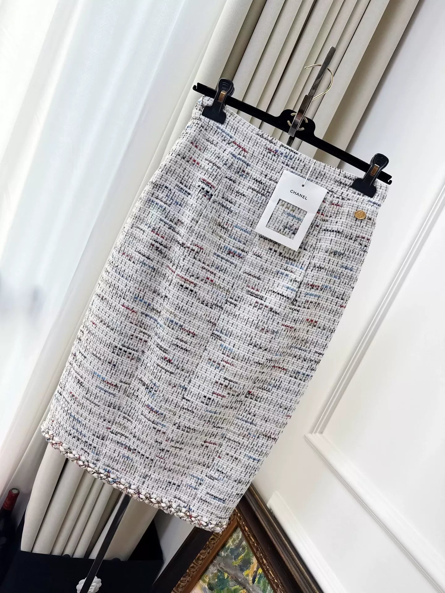 Chanel 18c mixed color tweed skirt