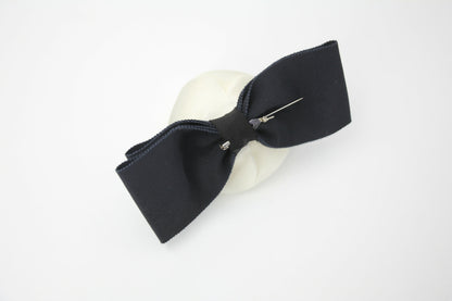 Chanel Vintage 81-85 Fabric Ribbon Black Camellia Brooch