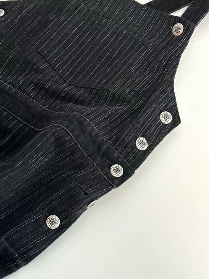 Chanel 22C Grey/Black Denim jumpsuit