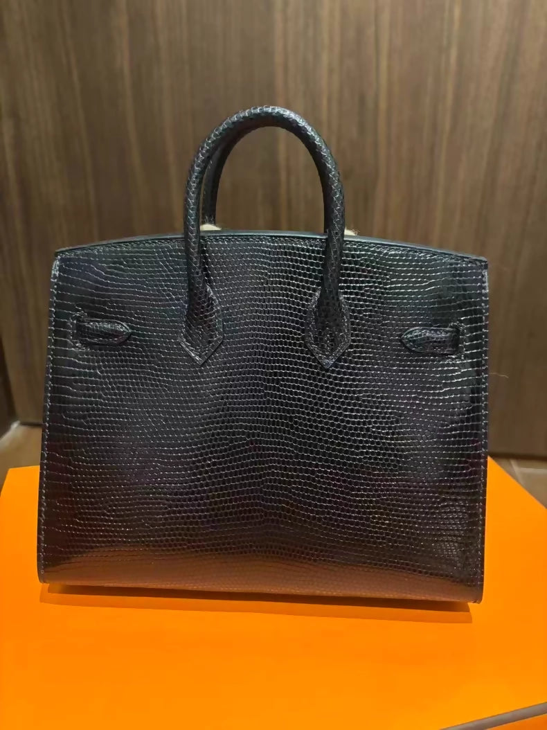 Hermes Birkin 20 Black Lizard leather palladium hardware