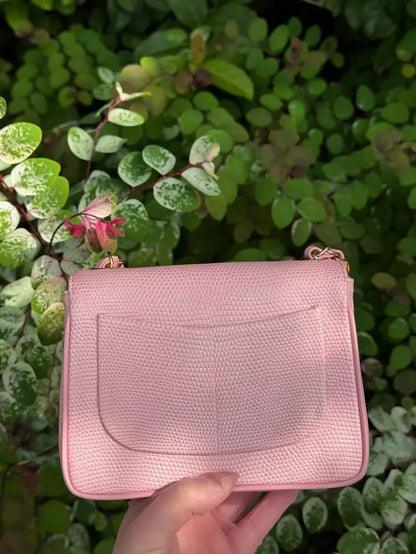 Chanel Vintage 1991 Sakura Pink Lizard Mini Square Flap Bag