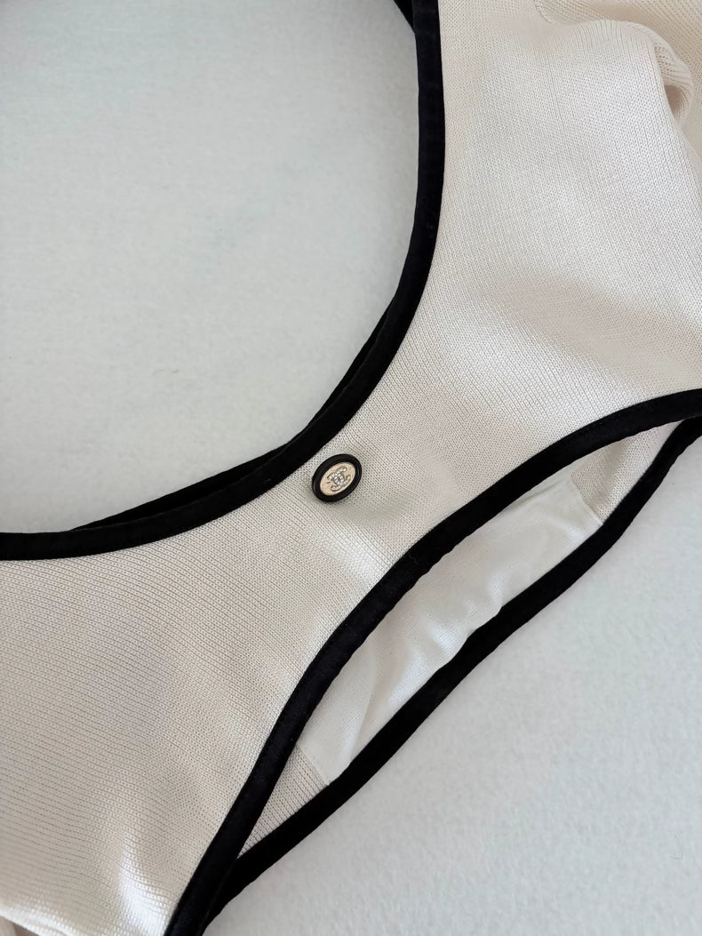 Chanel 21S black and white bra top