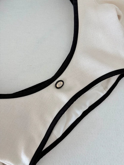 Chanel 21S black and white bra top