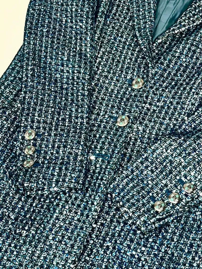 Chanel 23p blue/green long coat