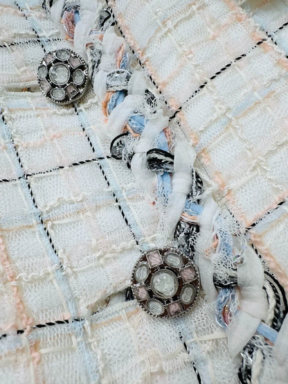 Chanel 25S mixed-color plaid tweed sleeveless vest dress