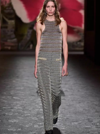 Chanel 24S Gold and Silver Jumpsuit