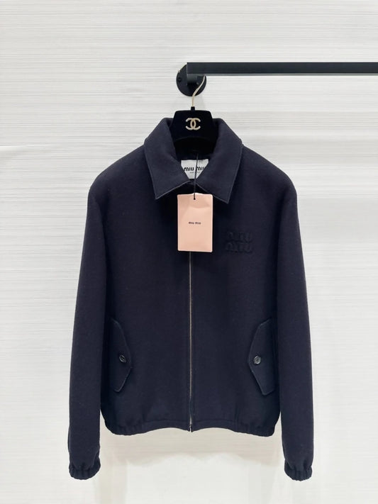 Miu Miu Navy Blue Wool Jacket