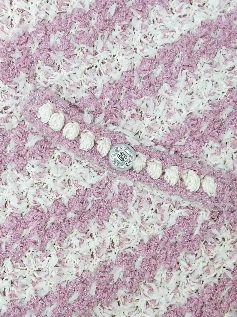 Chanel 23S pink and white dress