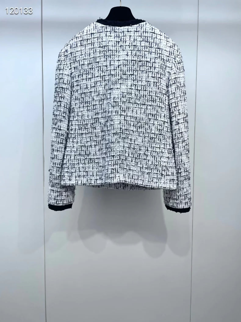 Chanel 22C Black and White Jacket