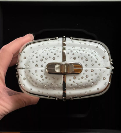 Chanel Ski Gondola Minaudière – White Swarovski Crystal | Silver Hardware | 2019