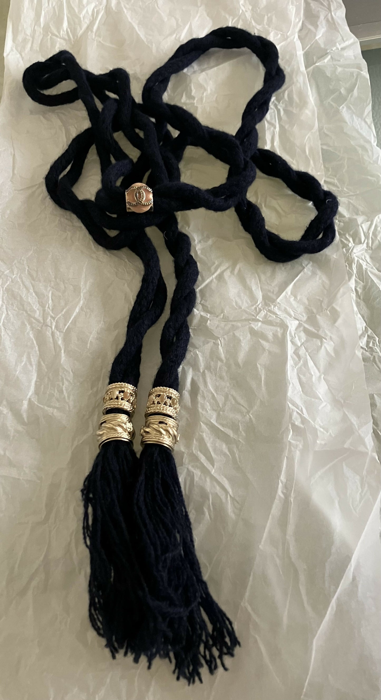 Chanel wool rope belt