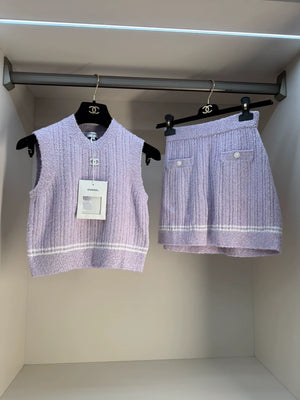Chanel 21p Purple knit Set