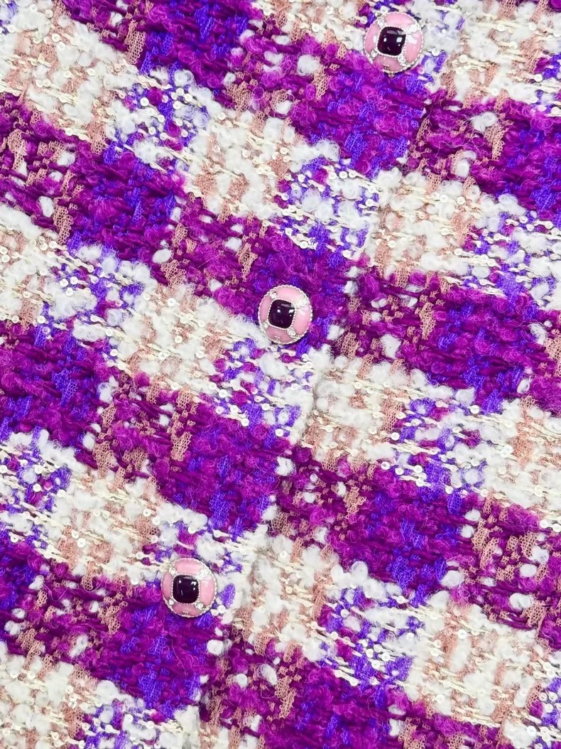 Chanel 25N Purple Checked Tweed Vest