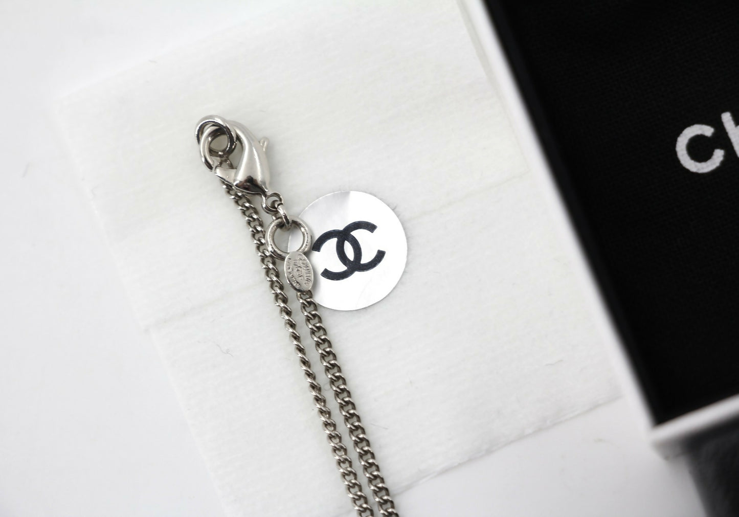 Chanel 07P Enamel Pink Heart Key Charm Silver Chain Bracelet