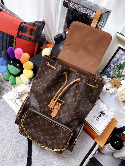 Louis Vuitton Trio monogram chain backpack