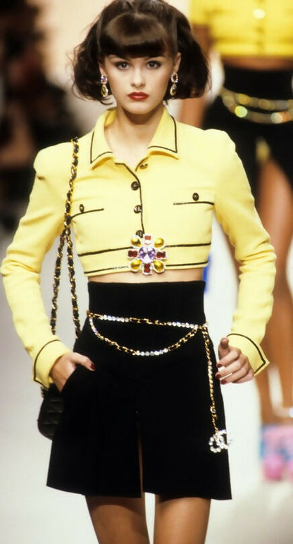 Chanel 1995 Spring/Summer Barbie Collection Vintage Green Cropped Jacket