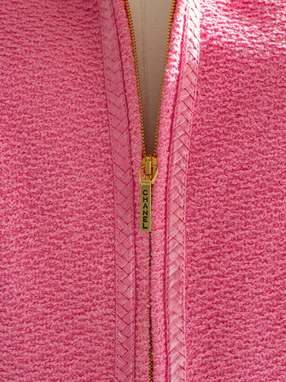 chanel vintage spring 1995 pink barbie zip 95p  jacket 5