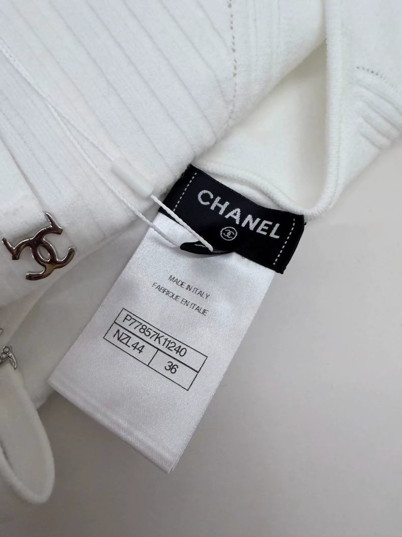 Chanel 24B White Knit top