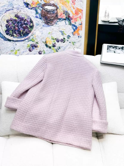 Chanel 24K pink tweed coat