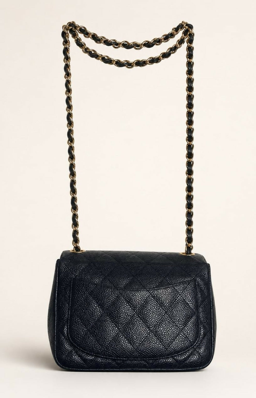 Chanel Mini Square Black Caviar Classic Timeless Flap Bag GHW