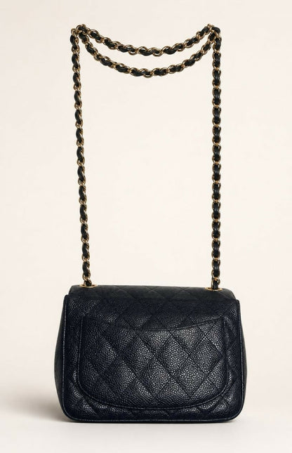 Chanel Mini Square Black Caviar Classic Timeless Flap Bag GHW